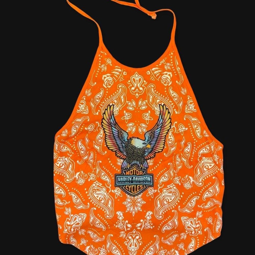 Harley-Davidson Orange Halter Top